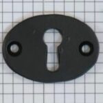 Sleutelplaat ovaal horizontaal ijzer zwart 47x33x4 mm