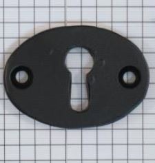Sleutelplaat ovaal horizontaal ijzer zwart 47x33x4 mm