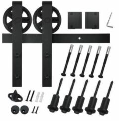 Schuifdeur Systeem compleet met softclose rail 2x1 meter Zwart