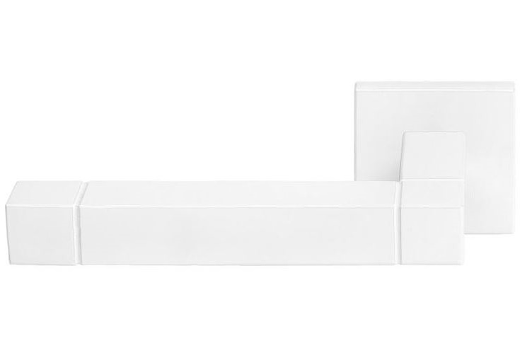 Gatdeel Links Deurkruk SQUARE JB100 ongeveerd op rozet Mat Wit