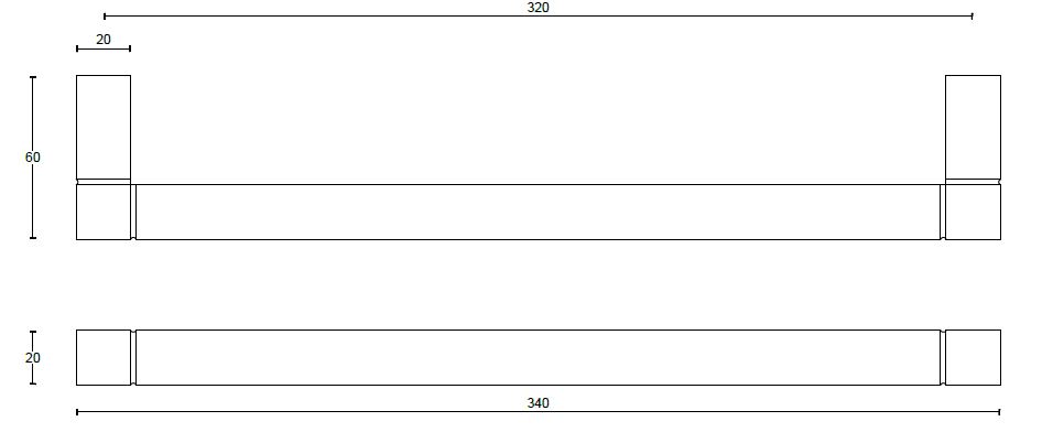 Meubelgreep SQUARE JB20/320 mat wit 320 mm - Afbeelding 2