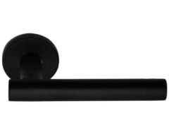 Deurkruk BASIC LBVII-19 op ronde rozet Mat Zwart