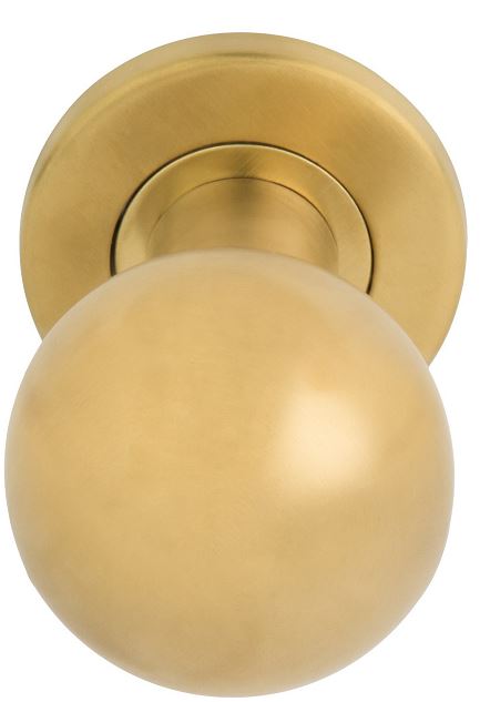 Voordeurknop BASIC LB501D Draaibaar op Rozet PVD Mat Goud