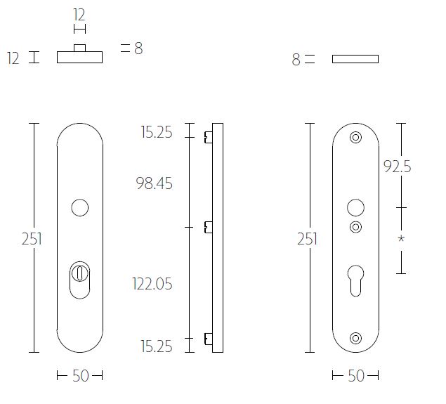 Veiligheidsbeslag PC55 met kerntrek beveiliging BASICS LBSM-50KT kruk/kruk SKG3 rvs - Afbeelding 2