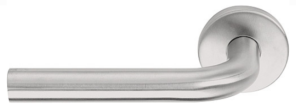 Gatdeel Links Deurkruk BASIC LBIII-19 op ronde rozet Mat RVS