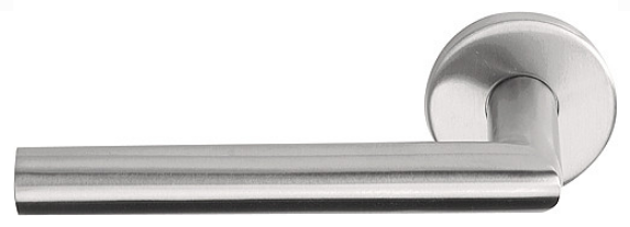 Gatdeel Links Deurkruk BASIC LBII-19 op ronde rozet Mat RVS