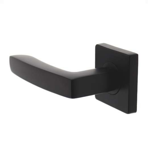 Gatdeel Links Deurkruk Minos Op Vierkant Rozet Mat Zwart