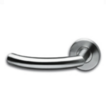 Gatdeel Links Deurkruk Half Rond 90° op rozet RVS