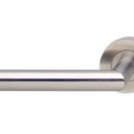 Gatdeel Links Deurkruk Rechte hoek 90° op Rond Rozet RVS