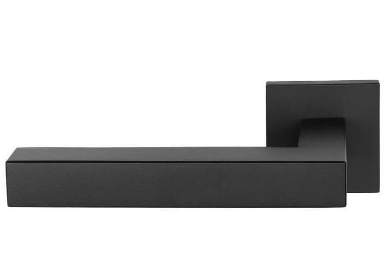 Gatdeel Links Deurkruk SQUARE LSQI op rozet Mat Zwart