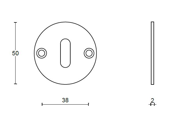 Sleutelplaatje BOSCO LZBN50 messing ongelakt - Afbeelding 2