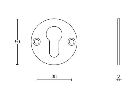 Cilinderplaatje BOSCO LZBY50 gepolijst rvs - Afbeelding 2