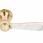 Deurkruk BOSCO LZ100 op rozet Messing Ongelakt/Marmer