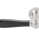 Gatdeel Links Deurkruk BOSCO LZ100 op rozet Mat RVS/Zwart