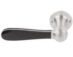 Gatdeel Links Deurkruk BOSCO LZ100 op rozet Mat RVS/Zwart