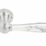 Gatdeel Rechts Deurkruk BOSCO LZ100 op rozet Mat RVS/Marmer