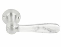 Gatdeel Rechts Deurkruk BOSCO LZ100 op rozet Mat RVS/Marmer