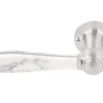 Gatdeel Links Deurkruk BOSCO LZ100 op rozet Mat RVS/Marmer