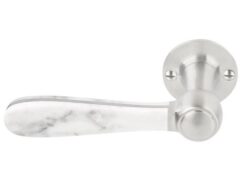 Gatdeel Links Deurkruk BOSCO LZ100 op rozet Mat RVS/Marmer