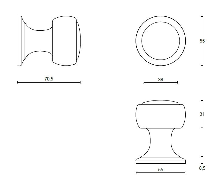 Voordeurknop BOSCO LZ200D draaibaar op rozet rvs - Afbeelding 2