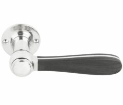 Gatdeel Rechts Deurkruk BOSCO LZ100 op rozet Gepolijst RVS/Zwart