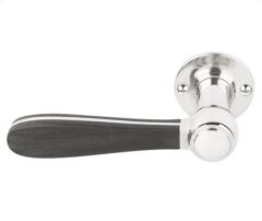 Gatdeel Links Deurkruk BOSCO LZ100 op rozet Gepolijst RVS/Zwart