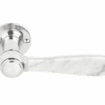 Gatdeel Rechts Deurkruk BOSCO LZ100 op rozet Gepolijst RVS/Marmer