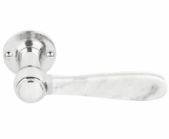 Gatdeel Rechts Deurkruk BOSCO LZ100 op rozet Gepolijst RVS/Marmer