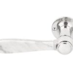 Gatdeel Links Deurkruk BOSCO LZ100 op rozet Gepolijst RVS/Marmer