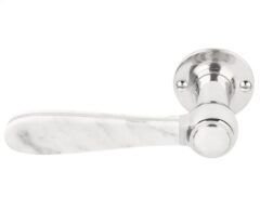 Gatdeel Links Deurkruk BOSCO LZ100 op rozet Gepolijst RVS/Marmer