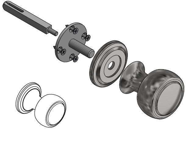 Voordeurknop BOSCO LZ200V Vast op rozet gepolijst rvs - Afbeelding 3