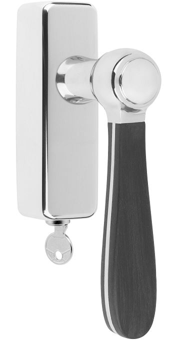 Draaikiepgarnituur BOSCO LZ100-DKLOCK Gepolijst RVS/Mat Zwart