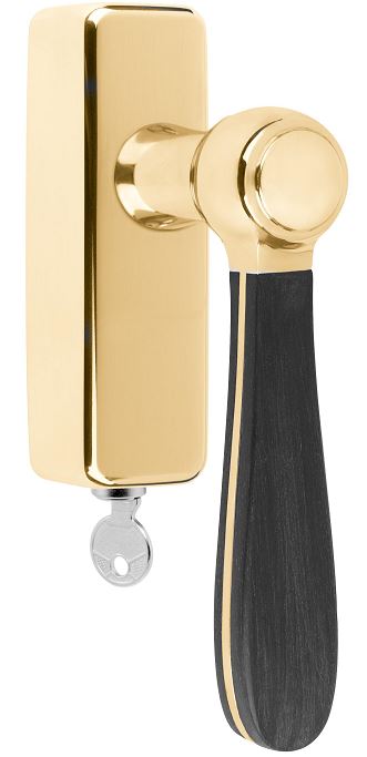 Draaikiepgarnituur BOSCO LZ100-DKLOCK messing ongelakt/mat zwart