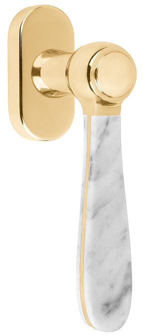 Draaikiepgarnituur BOSCO LZ100-DKO Messing Ongelakt/Marmer