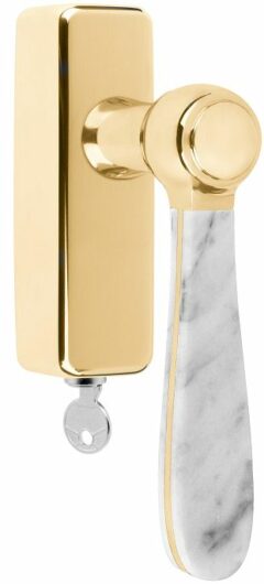 Draaikiepgarnituur BOSCO LZ100-DKLOCK Messing Ongelakt/Marmer