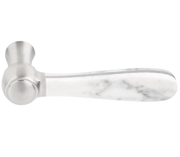 Deurkruk BOSCO LZ100-ZR zonder rozet Mat RVS/Marmer