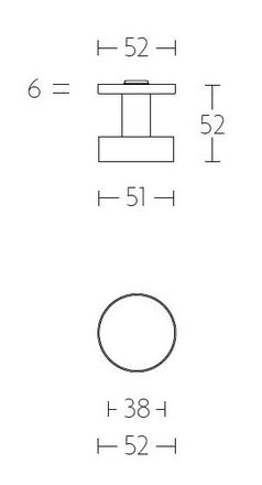 Voordeurknop Rond 51 mm Vast mat zwart - Afbeelding 2