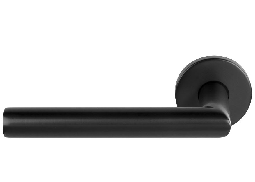 Gatdeel Links Deurkruk BASIC LBII-19 op ronde rozet PVD Gunmetal