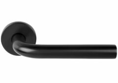 Gatdeel Rechts Deurkruk BASIC LBIII-19 op ronde rozet PVD Gunmetal