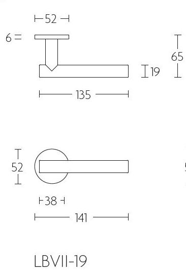 Enkele deurklink links BASICS LBVII-19 op ronde rozet PVD gunmetal - Afbeelding 2