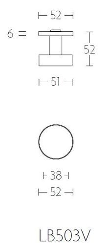 Voordeurknop BASICS LB503V Vast op rozet PVD gunmetal - Afbeelding 2