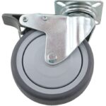 Zwenkwiel met rem en bevestigingsplaat 100 mm