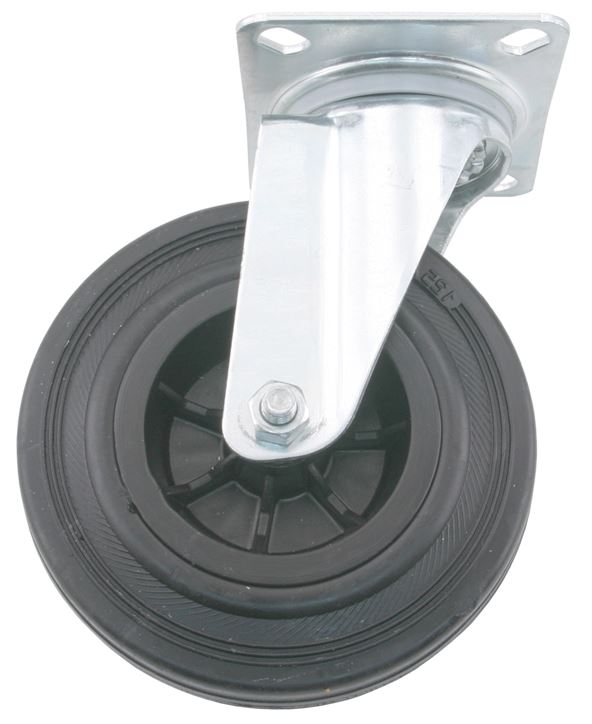Transport Zwenkwiel met bevestigingsplaat 80 mm