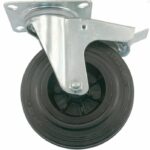 Transport Zwenkwiel met rem en bevestigingsplaat 125 mm