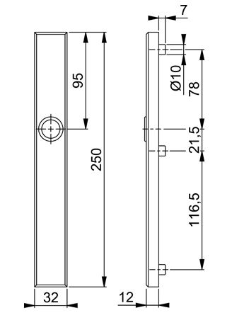 Hoppe Smalschild Buitenzijde Geheel Blind SKG3 aluminium F1 - Afbeelding 2