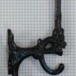 Kapstokhaak dubbel ijzer zwart 180 mm