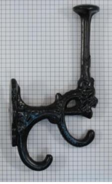 Kapstokhaak dubbel ijzer zwart 180 mm