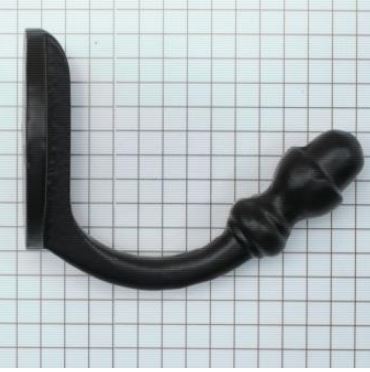 Kapstokhaak eikel ijzer zwart 70 mm