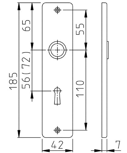 Hoppe Renovatieschild WC57/5 mm aluminium F1 - Afbeelding 2