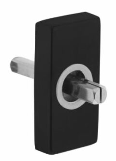 Raamkruk basisplaat Rechthoekig hals Ø16mm RVS/Mat Zwart